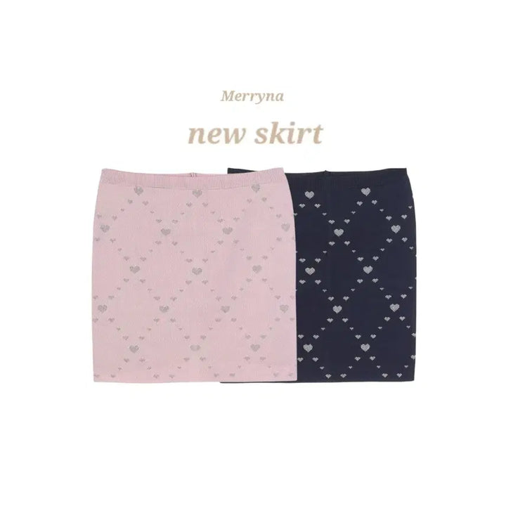 [SOLD OUT] (빠른배송/국내제작) 하트 니트 스커트 2color