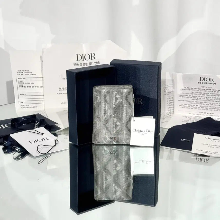 [BUNJANG] Dior CD Diamond Organizer Card Wallet - Gray / 디올 CD 다이아몬드 오거나이저 카드지갑 그레이