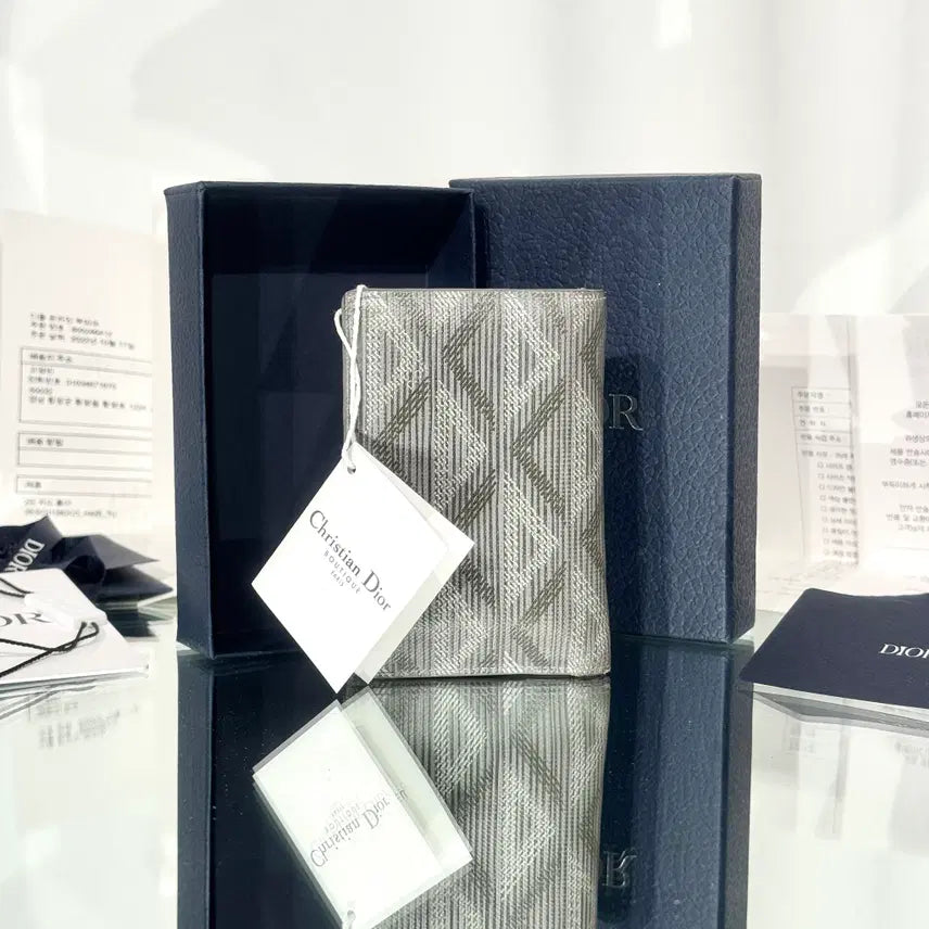 [BUNJANG] Dior CD Diamond Organizer Card Wallet - Gray / 디올 CD 다이아몬드 오거나이저 카드지갑 그레이