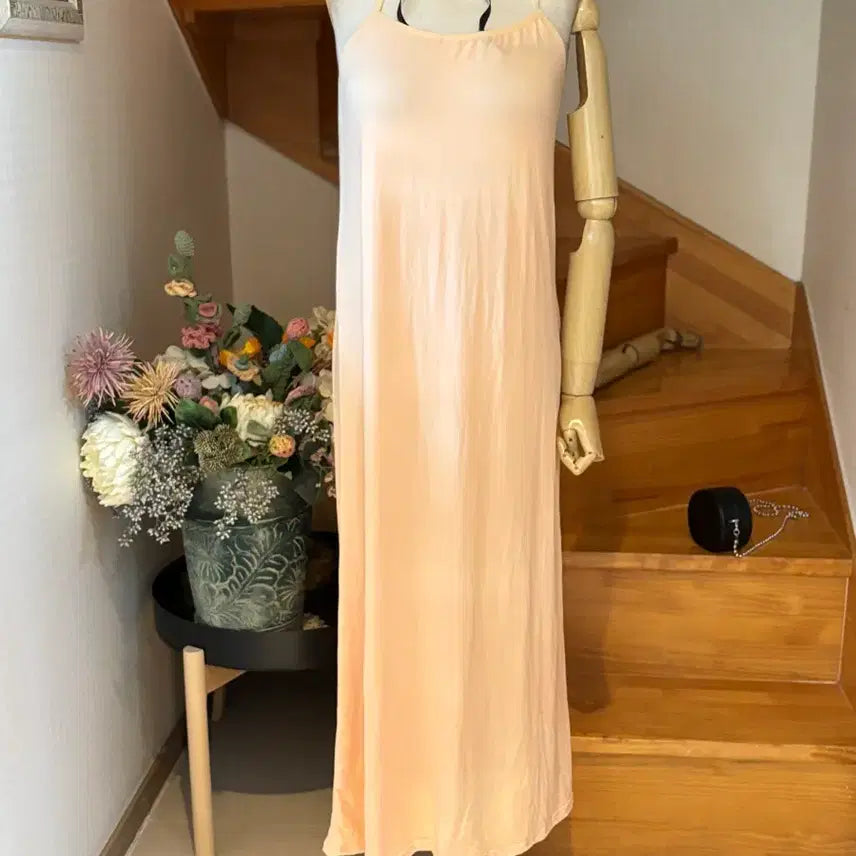 [BUNJANG] Cindy Pink Frill Long Dress / 핑크색 프릴 롱 원피스 리본 장식 신디