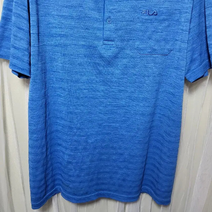 [BUNJANG] FILA Blue Short Sleeve Polo Shirt / 휠라 FILA 블루 반팔 폴로티 110 사이즈