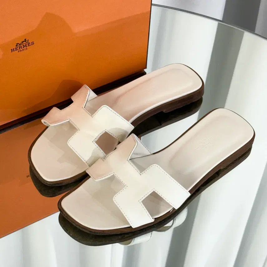 [BUNJANG] Hermes Oran Mule Slippers White / 에르메스 오란 뮬 슬리퍼 화이트