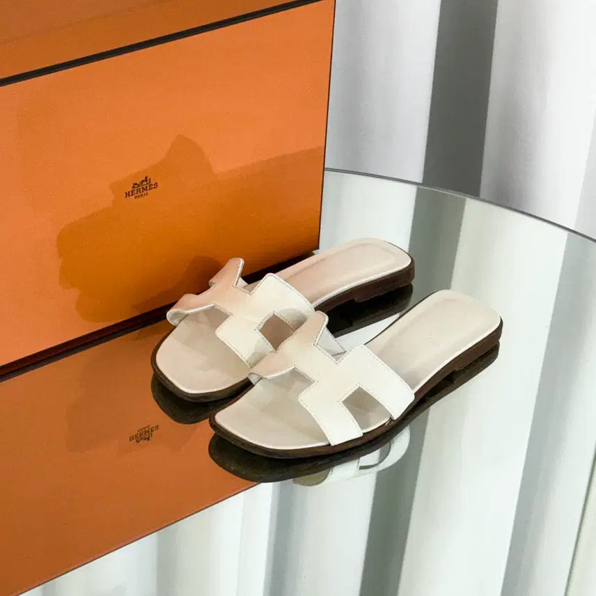 [BUNJANG] Hermes Oran Mule Slippers White / 에르메스 오란 뮬 슬리퍼 화이트