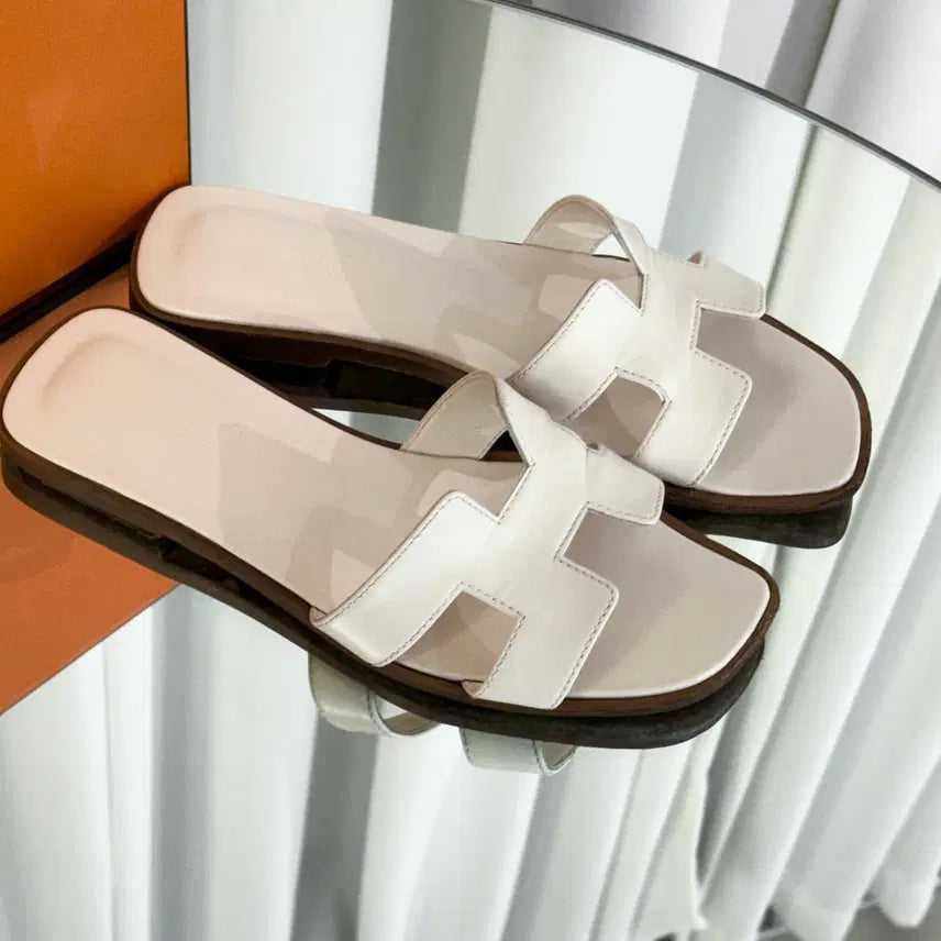 [BUNJANG] Hermes Oran Mule Slippers White / 에르메스 오란 뮬 슬리퍼 화이트