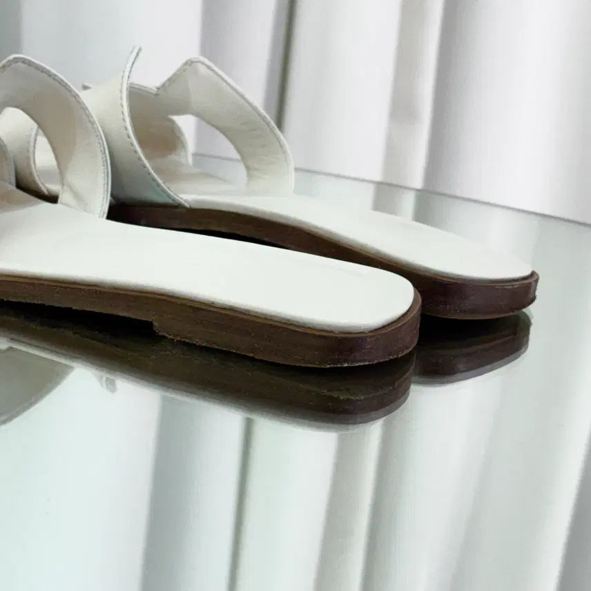 [BUNJANG] Hermes Oran Mule Slippers White / 에르메스 오란 뮬 슬리퍼 화이트