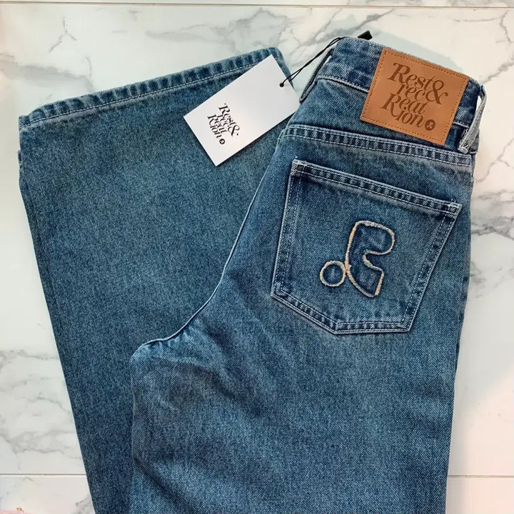 [BUNJANG] Rest &amp; Recreation Low Rise Stitch Jeans / XS / 레스트앤레크레이션 LOW RISE STITCH JEANS / XS 사이즈