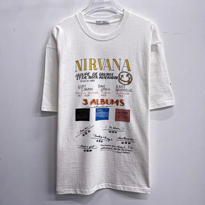 [BUNJANG] Nirvana Printed T-shirt (Free Size) / [새상품] 너바나 앨범 프린팅 반팔티 (FREE) AF434