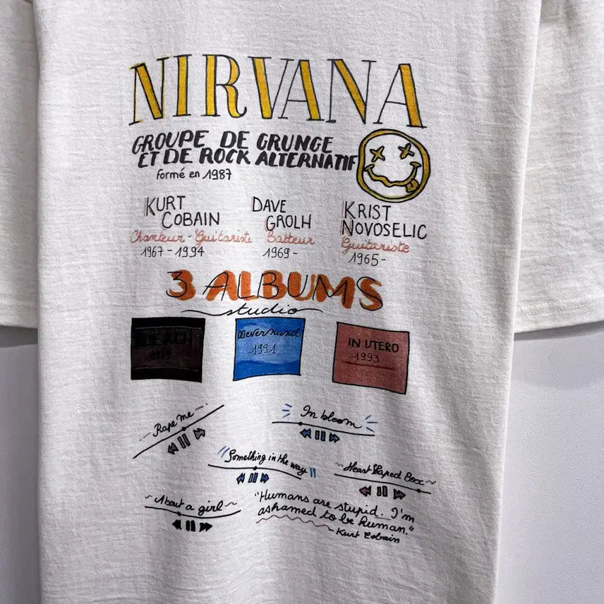 [BUNJANG] Nirvana Printed T-shirt (Free Size) / [새상품] 너바나 앨범 프린팅 반팔티 (FREE) AF434