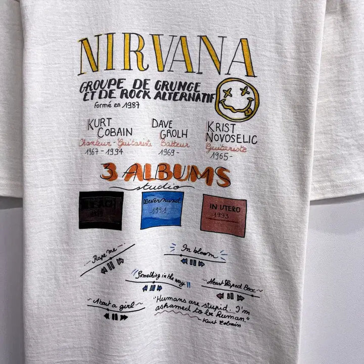 [BUNJANG] Nirvana Printed T-shirt (Free Size) / [새상품] 너바나 앨범 프린팅 반팔티 (FREE) AF434