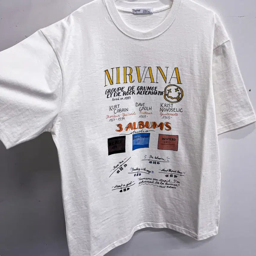 [BUNJANG] Nirvana Printed T-shirt (Free Size) / [새상품] 너바나 앨범 프린팅 반팔티 (FREE) AF434