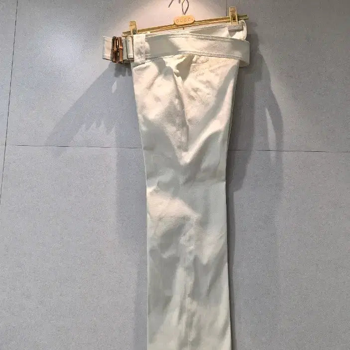 [BUNJANG] Gucci Gold Buckle Wide Pants / GUCCI 구찌 정품 여성 벨트 와이드 팬츠