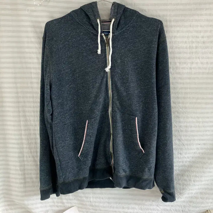 [BUNJANG] Vintage Noise Gray Stitch Hooded Zip-up Jacket / 빈티지 노이즈 그레이 스티치 후드 집업 976 y2k 스트릿 갸루 펑키