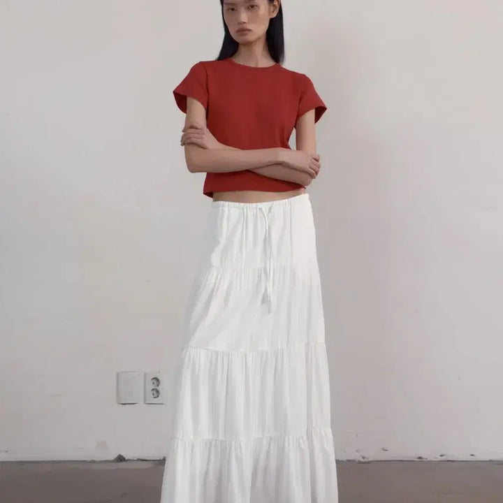 [SOLD OUT] 38컴온커먼 Shirring Tiered Banding Skirts