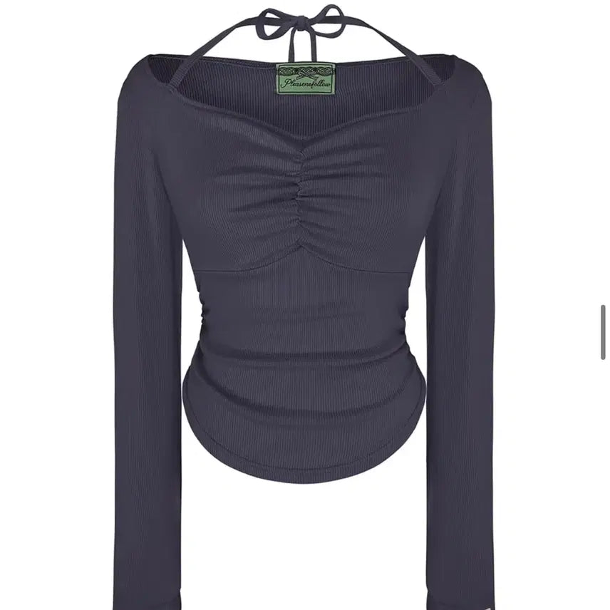 [BUNJANG] Pleasenofollow Giselle Top Charcoal / Pleasenofollow 플리즈노팔로우 지젤탑 쿨차콜
