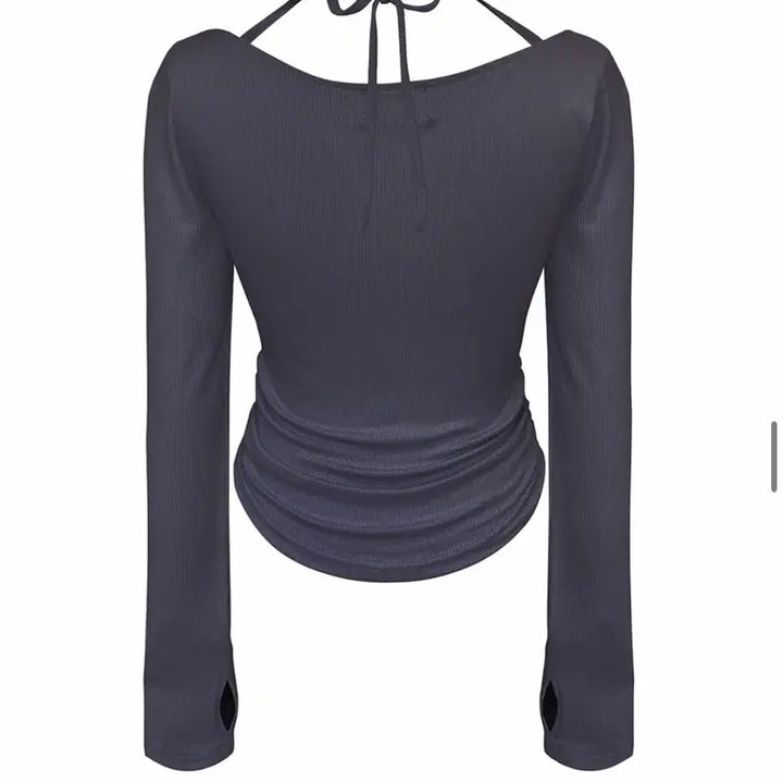 [BUNJANG] Pleasenofollow Giselle Top Charcoal / Pleasenofollow 플리즈노팔로우 지젤탑 쿨차콜