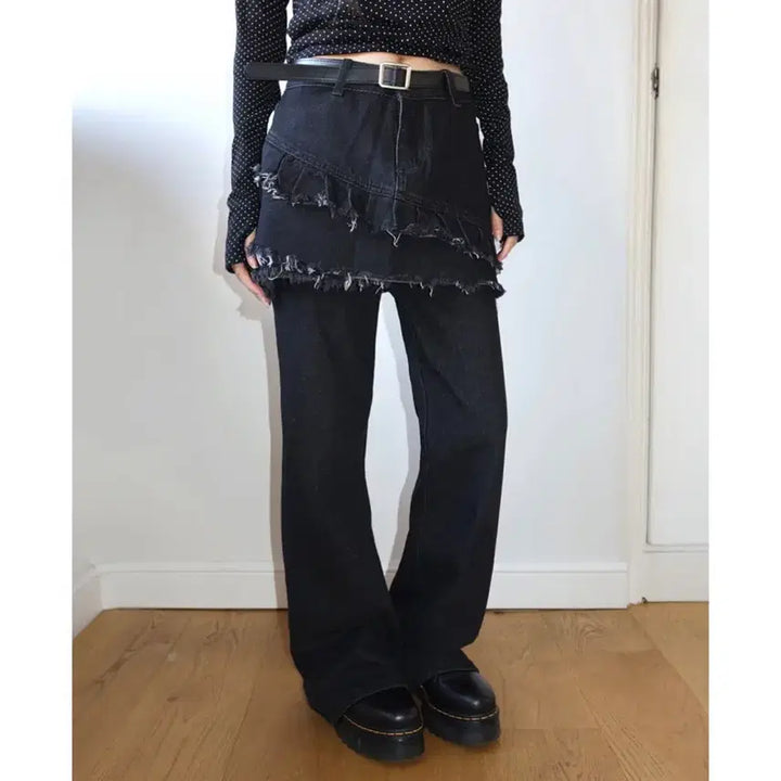 [BUNJANG] Frommuse Layered Denim Pants / 프롬뮤즈 레이어드 데님 팬드
