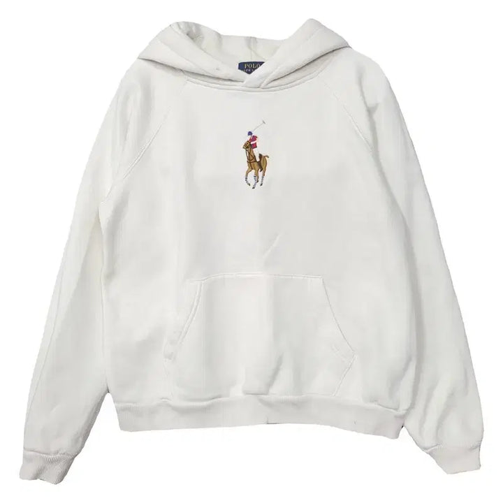 [BUNJANG] Polo Ralph Lauren Big Logo White Hoodie M / 폴로 랄프로렌 빅로고 화이트 후드티 M