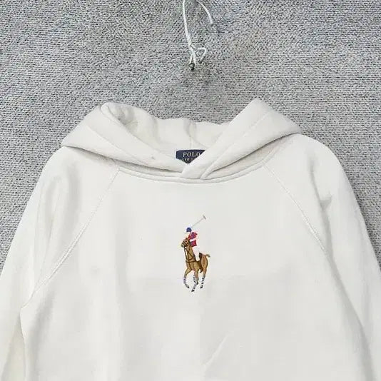 [BUNJANG] Polo Ralph Lauren Big Logo White Hoodie M / 폴로 랄프로렌 빅로고 화이트 후드티 M