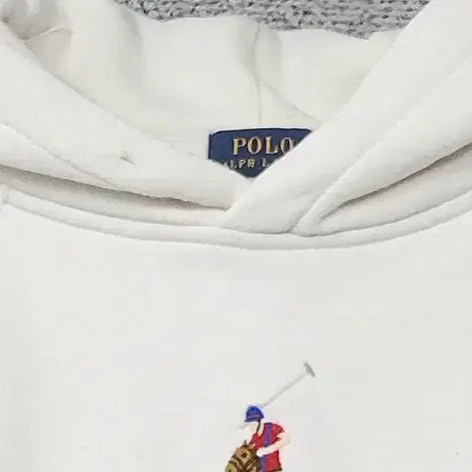 [BUNJANG] Polo Ralph Lauren Big Logo White Hoodie M / 폴로 랄프로렌 빅로고 화이트 후드티 M