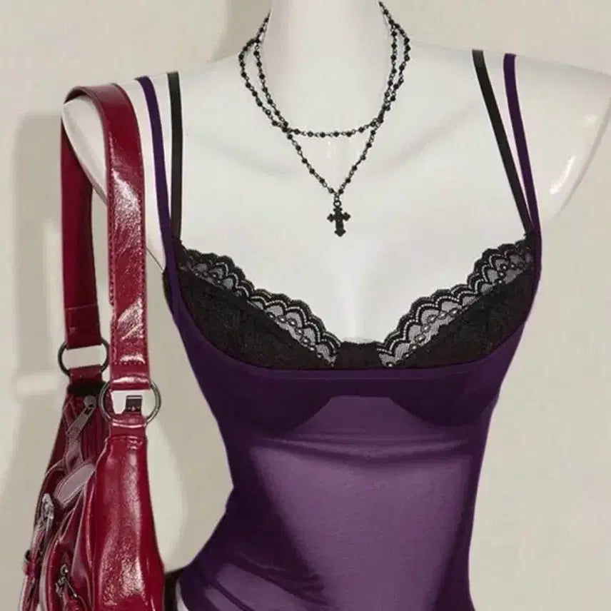 [BUNJANG] Shein Lace Camisole Layered Top / 쉬인 shein 레이스 나시 캐미솔 레이어드