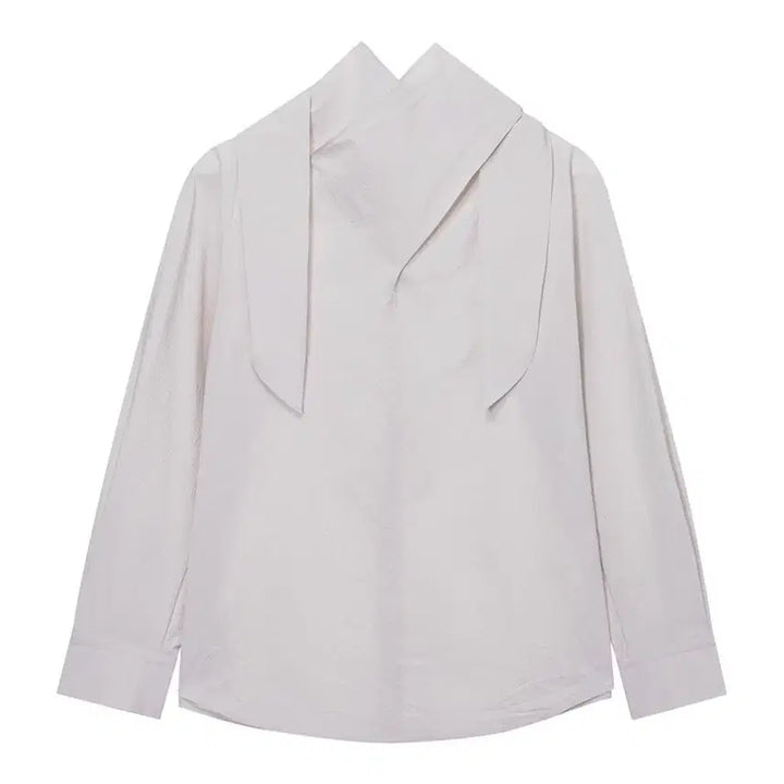 [SOLD OUT] [새상품] 루에브르 드레이프 넥 블라우스 (라이트 토프)