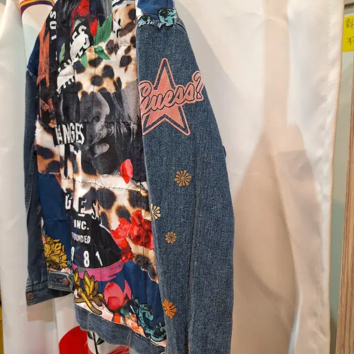 [BUNJANG] Guess Printed Oversized Denim Jacket / 게스 프린터 오버 데님자켓