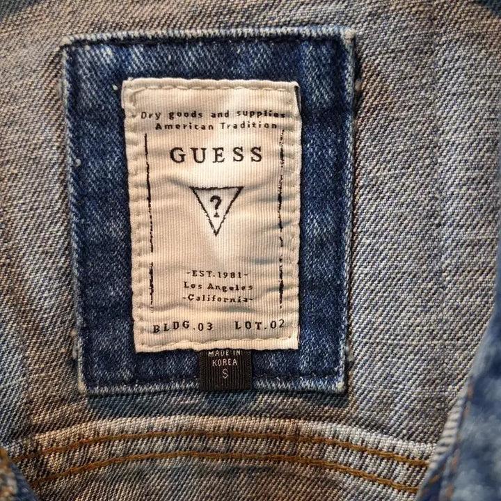 [BUNJANG] Guess Printed Oversized Denim Jacket / 게스 프린터 오버 데님자켓
