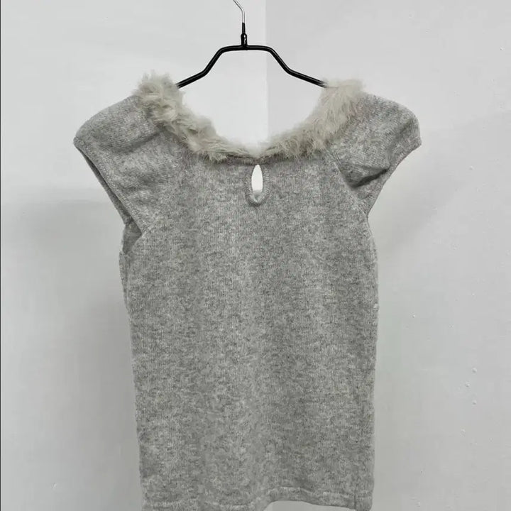 [BUNJANG] Vintage Fairy Pearl Ribbon Knit Top / 빈티지 페어리 퍼 진주 리본 니트 탑 로걀탑 잉그니 세실맥비