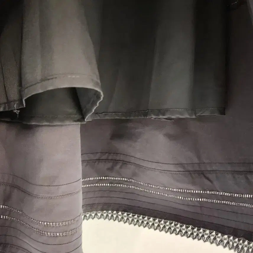 [BUNJANG] Premium Pleated Lace Long Skirt / [연베이지/차콜] 핀턱 레이스 롱스커트 / 고퀄리티 프리미엄 플레어 치마