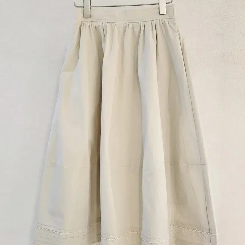 [BUNJANG] Premium Pleated Lace Long Skirt / [연베이지/차콜] 핀턱 레이스 롱스커트 / 고퀄리티 프리미엄 플레어 치마