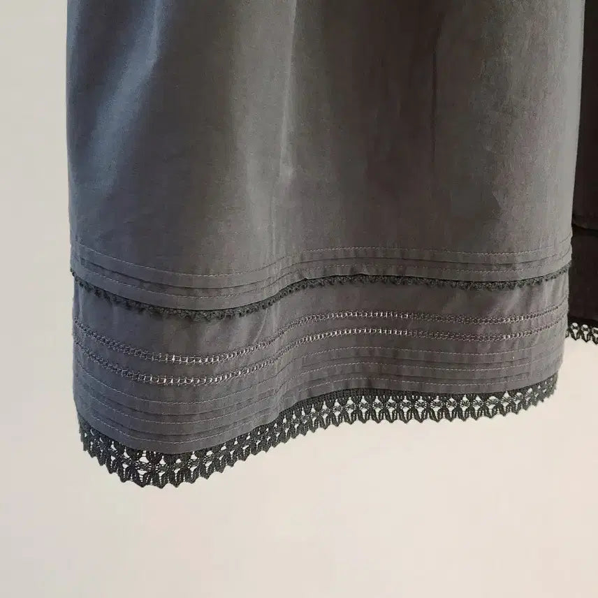 [BUNJANG] Premium Pleated Lace Long Skirt / [연베이지/차콜] 핀턱 레이스 롱스커트 / 고퀄리티 프리미엄 플레어 치마