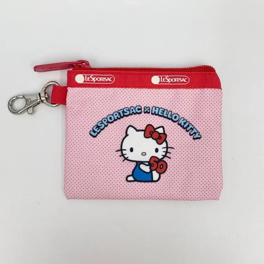 [BUNJANG] LeSportsac Hello Kitty 50th Anniversary Zippered Coin Card Case Pouch / 레스포삭 x 헬로키티kt 50주년 지퍼 동전 카드지갑 휴대 파우치(새상품