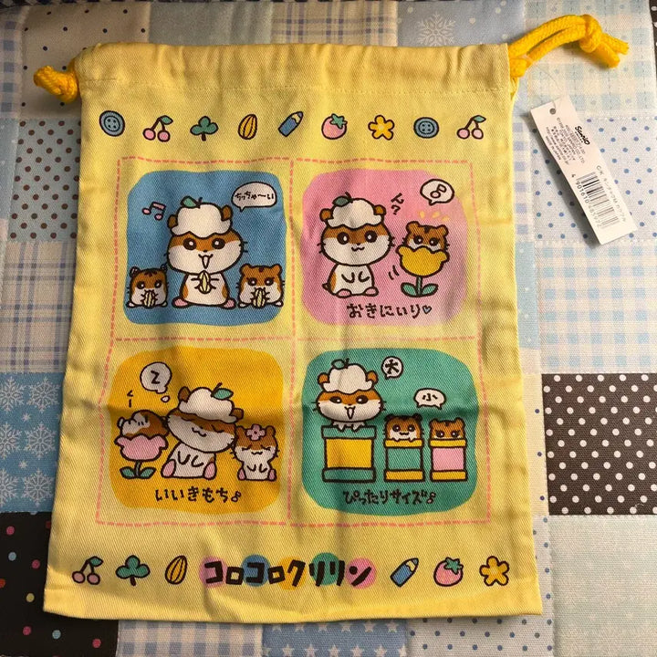 [BUNJANG] Sanrio Corocorokuririn Drawstring Pouch / 고전 산리오 코로코로 쿠리링 조이개 복조리 파우치