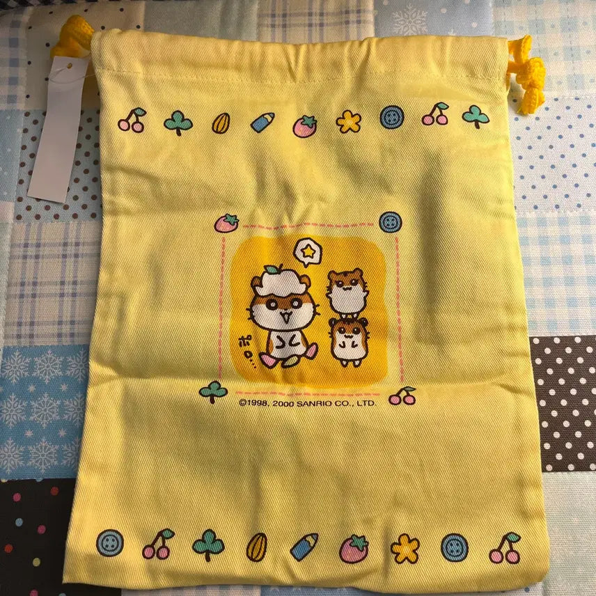 [BUNJANG] Sanrio Corocorokuririn Drawstring Pouch / 고전 산리오 코로코로 쿠리링 조이개 복조리 파우치