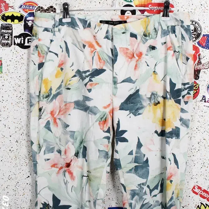 [BUNJANG] Zara Floral Pants / 여성28/ 자라 플로럴 팬츠 바지 IV 3-98