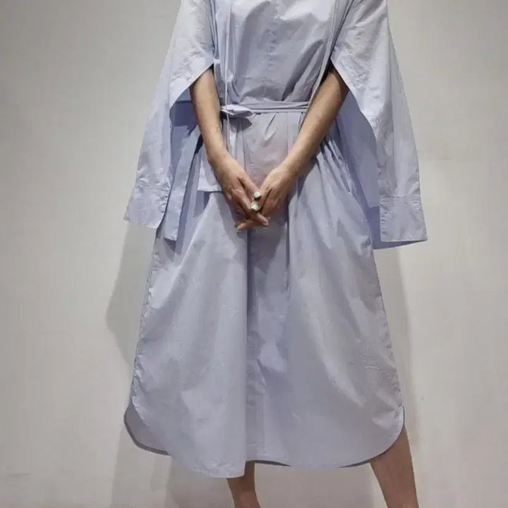 [BUNJANG] Cotton Cape Dress / 코튼 케이프 원피스 / 봄 여름 원피스 유니크 롱원피스 가족사진 하객룩