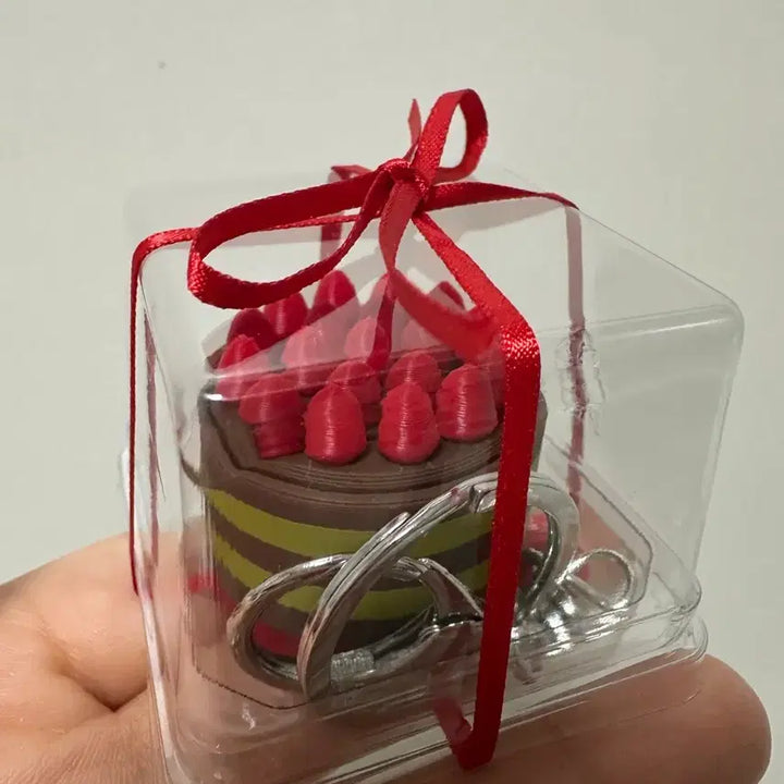 [BUNJANG] Twosome Cake Keycap Keyring with Clicker and Ribbon / 투썸케익 키캡 키링 클리커 리본 키링 포장 선물