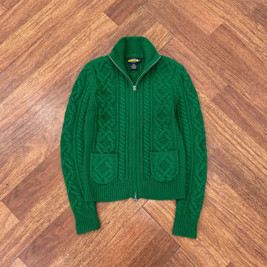 [BUNJANG] Polo Ralph Lauren Rugby Cable Two-Way Knit Zip-up / 여성용 S 폴로 랄프로렌 럭비 케이블 투웨이 니트 집업