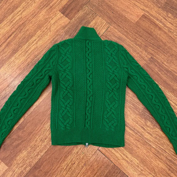 [BUNJANG] Polo Ralph Lauren Rugby Cable Two-Way Knit Zip-up / 여성용 S 폴로 랄프로렌 럭비 케이블 투웨이 니트 집업