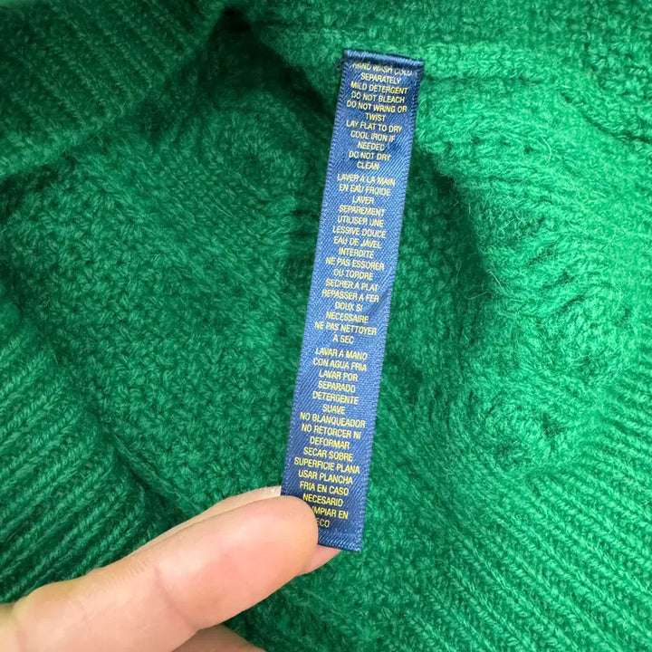 [BUNJANG] Polo Ralph Lauren Rugby Cable Two-Way Knit Zip-up / 여성용 S 폴로 랄프로렌 럭비 케이블 투웨이 니트 집업