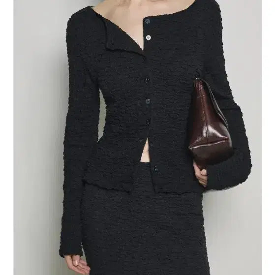 [BUNJANG] Refined 902 Boat Neck Crease Cardigan / 새상품)리파인드902.  보트넥 크리즈 가디건