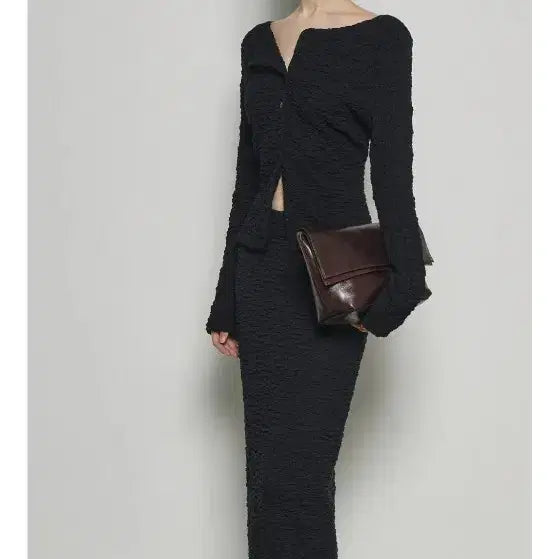 [BUNJANG] Refined 902 Boat Neck Crease Cardigan / 새상품)리파인드902.  보트넥 크리즈 가디건