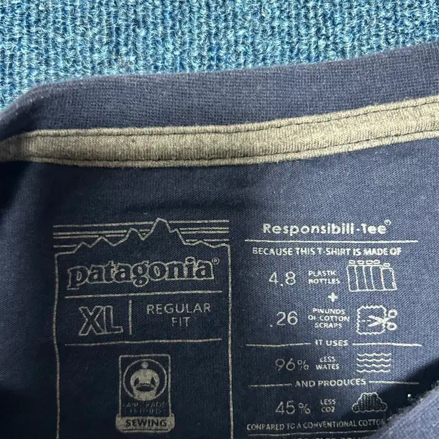 [BUNJANG] Patagonia Navy Short-Sleeve T-shirt XL / 파타고니아 네이비 반팔티셔츠XL