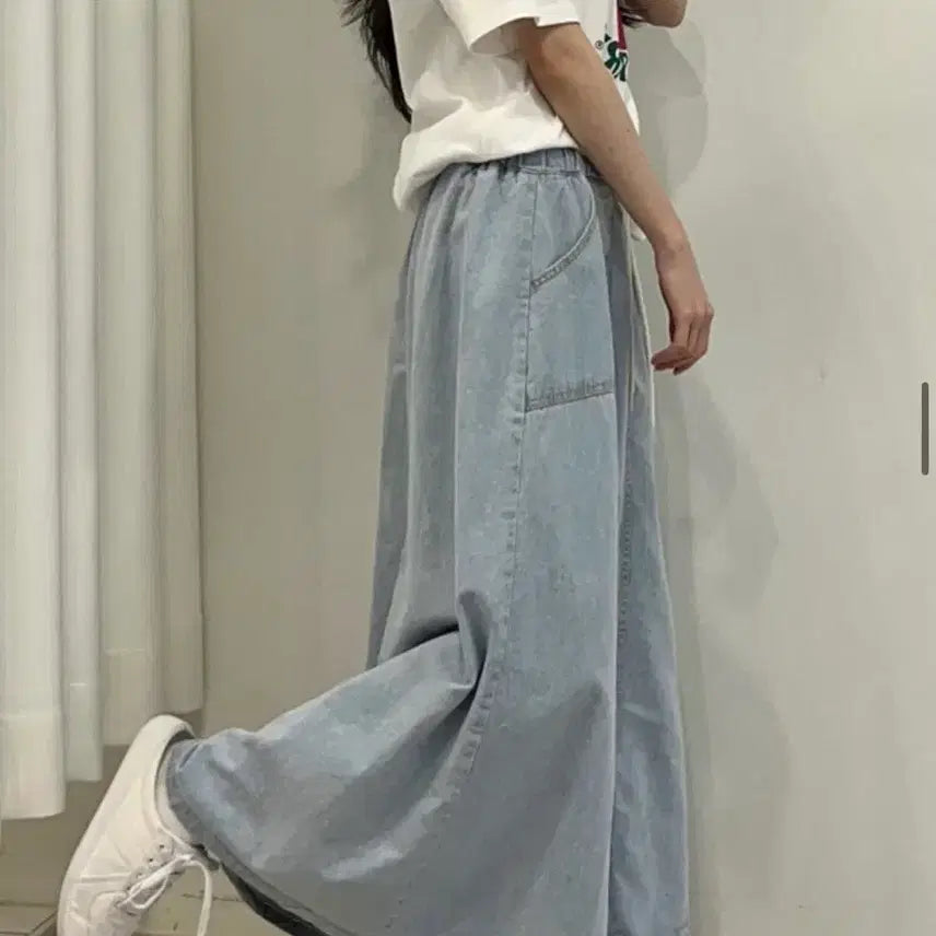[BUNJANG] A-Line Denim Long Skirt / 빅사이즈 에이라인 데님 스커트