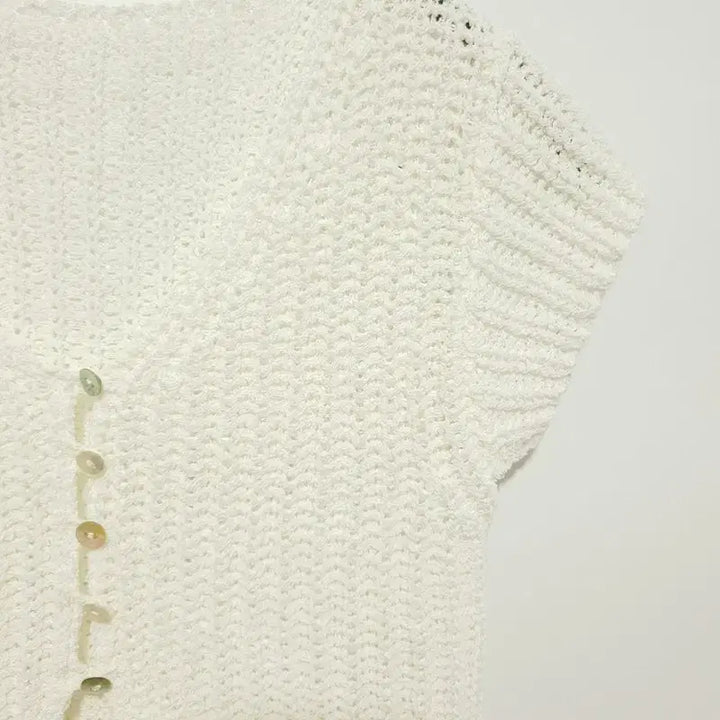 [BUNJANG] F Ivory Crop Cardigan / 여름 크롭 가디건 F 아이보리_i3991