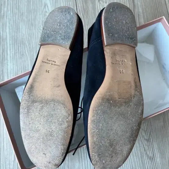 [BUNJANG] Mansur Gavriel Navy Suede Flat Shoes / 만수르가브리엘 네이비 스웨이드 플랫 슈즈