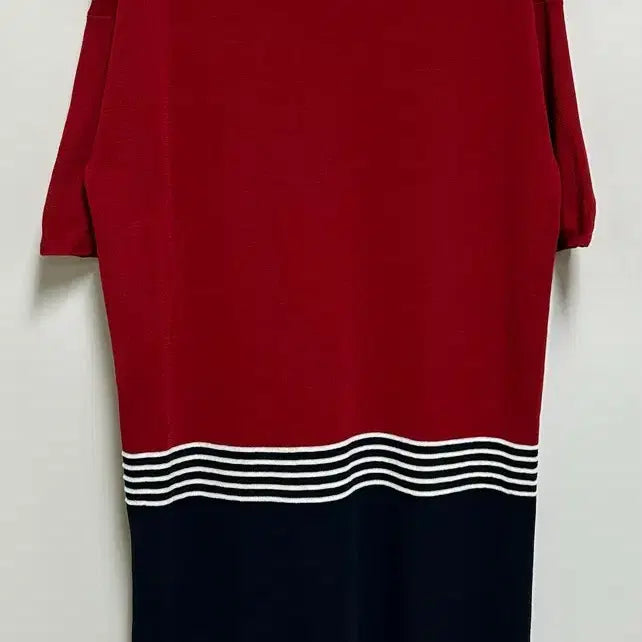 [BUNJANG] Beanpole Ladies Color Block Logo Embroidered Knit Dress / [여자-90]빈폴레이디스 컬러 블록 로고 자수 니트 원피스