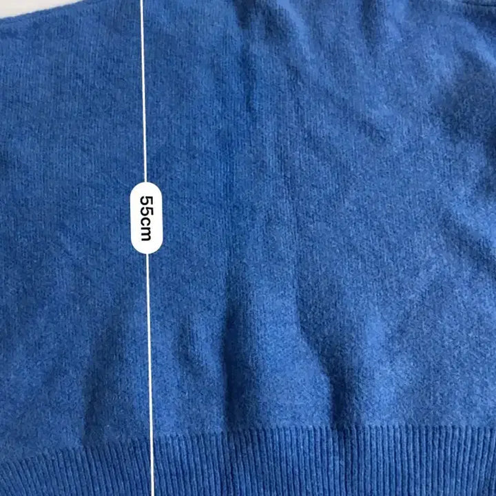 [BUNJANG] Blue Round Neck Knit Sweater / 블루 라운드넥 니트 스웨터