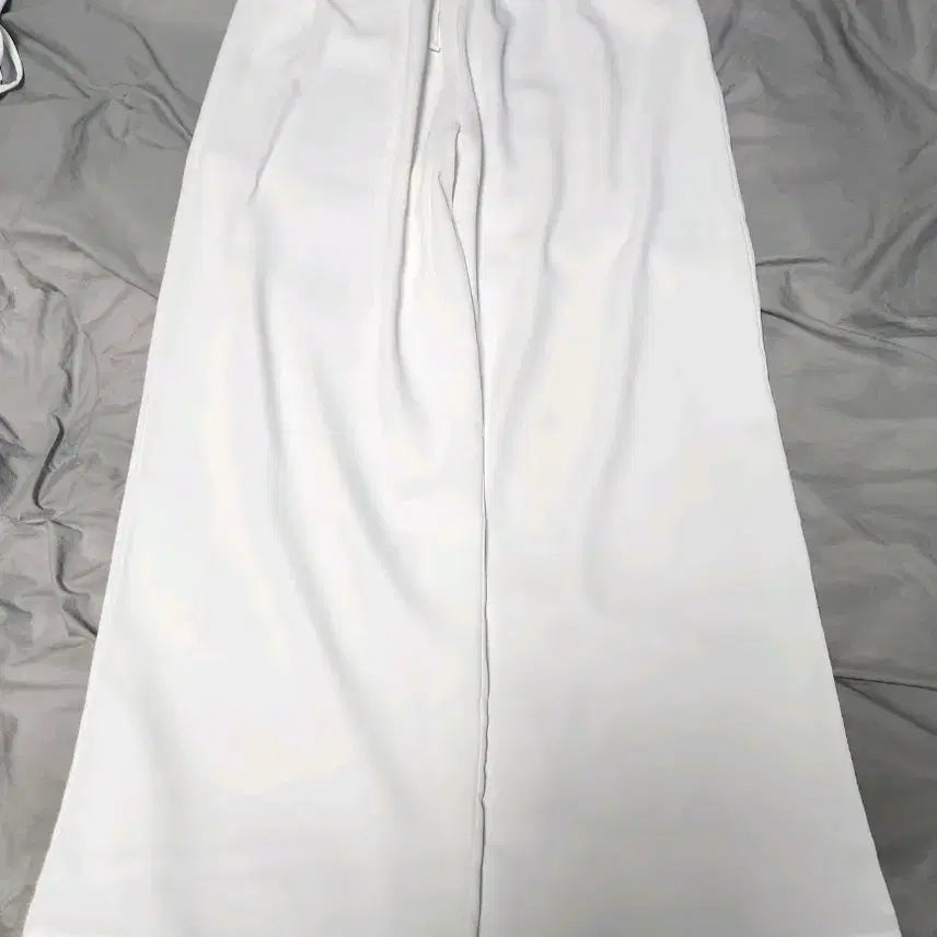 [BUNJANG] White Banded Wide Pants / 화이트 밴딩 와이드 팬츠