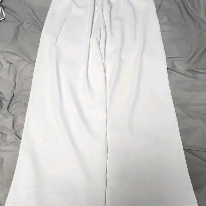 [BUNJANG] White Banded Wide Pants / 화이트 밴딩 와이드 팬츠